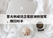 半岛体育官网-意大利成功卫冕欧洲杯冠军，横扫对手