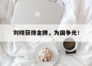 半岛体育APP-刘翔获得金牌，为国争光！